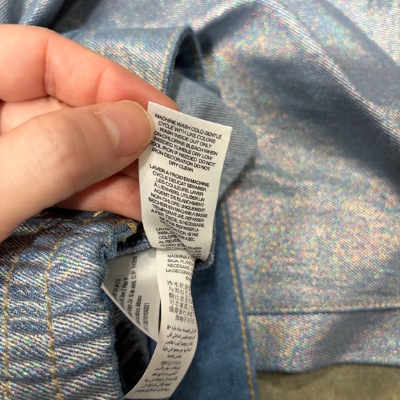 Habitual Girls Sz 14 Wide Leg High Rise Metallic Jeans Like New Comfy Stylist - Picture 5 of 10